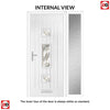 Country Style Firenza 3 Composite Front Door Set with Single Side Screen - Clarity Brass Glass - Shown in Reed Green