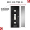 Country Style Firenza 3 Composite Front Door Set with Single Side Screen - Central Roma Glass - Shown in Black