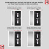 Country Style Firenza 3 Composite Front Door Set with Single Side Screen - Central Roma Glass - Shown in Black