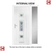 Country Style Firenza 3 Composite Front Door Set with Single Side Screen - Central Whitton Victoria Glass - Shown in Red