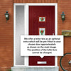 Country Style Firenza 3 Composite Front Door Set with Single Side Screen - Central Whitton Victoria Glass - Shown in Red