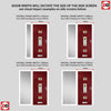 Country Style Firenza 3 Composite Front Door Set with Single Side Screen - Central Whitton Victoria Glass - Shown in Red