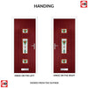 Country Style Firenza 3 Composite Front Door Set with Central Whitton Victoria Glass - Shown in Red