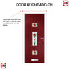 Country Style Firenza 3 Composite Front Door Set with Central Whitton Victoria Glass - Shown in Red