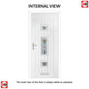 Country Style Firenza 3 Composite Front Door Set with Central Whitton Victoria Glass - Shown in Red