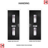Country Style Seville 2 Composite Front Door Set with Barite Glass - Shown in Black