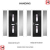 Country Style Seville 2 Composite Front Door Set with Double Side Screen - Barite Glass - Shown in Black