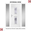 Country Style Seville 2 Composite Front Door Set with Double Side Screen - Barite Glass - Shown in Black