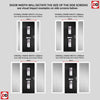 Country Style Seville 2 Composite Front Door Set with Double Side Screen - Barite Glass - Shown in Black