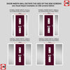 Country Style Seville 2 Composite Front Door Set with Double Side Screen - Kupang Red Glass - Shown in Purple Violet