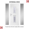 Country Style Seville 2 Composite Front Door Set with Double Side Screen - Pusan Glass - Shown in Slate Grey