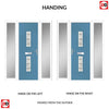 Country Style Seville 2 Composite Front Door Set with Double Side Screen - Mirage Glass - Shown in Pastel Blue