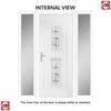 Country Style Seville 2 Composite Front Door Set with Double Side Screen - Mirage Glass - Shown in Pastel Blue