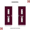 Country Style Seville 2 Composite Front Door Set with Kupang Red Glass - Shown in Purple Violet