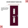 Country Style Seville 2 Composite Front Door Set with Kupang Red Glass - Shown in Purple Violet