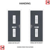 Country Style Seville 2 Composite Front Door Set with Pusan Glass - Shown in Slate Grey