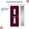 Country Style Seville 2 Composite Front Door Set with Single Side Screen - Kupang Red Glass - Shown in Purple Violet