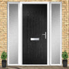 Country Style Composite Solid Door Set with Double Side Screen - Shown in Black