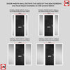 Country Style Composite Solid Door Set with Double Side Screen - Shown in Black