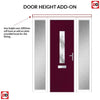Country Style Tortola 1 Composite Front Door Set with Double Side Screen - Flair Glass - Shown in Purple Violet