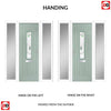 Country Style Tortola 1 Composite Front Door Set with Double Side Screen - Murano Green Glass - Shown in Chartwell Green