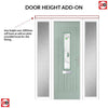 Country Style Tortola 1 Composite Front Door Set with Double Side Screen - Murano Green Glass - Shown in Chartwell Green