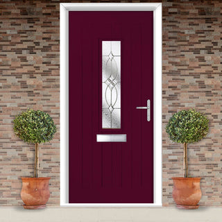 Image: Country Style Tortola 1 Composite Front Door Set with Flair Glass - Shown in Purple Violet