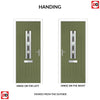 Country Style Tortola 1 Composite Front Door Set with Jet Glass - Shown in Reed Green