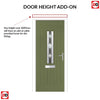 Country Style Tortola 1 Composite Front Door Set with Jet Glass - Shown in Reed Green
