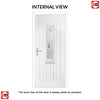 Country Style Tortola 1 Composite Front Door Set with Murano Green Glass - Shown in Chartwell Green