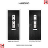 Country Style Tortola 1 Composite Front Door Set with Palopo Black Glass - Shown in Black