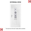 Country Style Tortola 1 Composite Front Door Set with Palopo Black Glass - Shown in Black