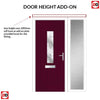 Country Style Tortola 1 Composite Front Door Set with Single Side Screen - Flair Glass - Shown in Purple Violet