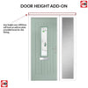 Country Style Tortola 1 Composite Front Door Set with Single Side Screen - Murano Green Glass - Shown in Chartwell Green