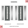 Country Style Uracco 1 Composite Front Door Set with Double Side Screen - Handle Side Ellie Glass - Shown in Mouse Grey