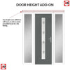 Country Style Uracco 1 Composite Front Door Set with Double Side Screen - Handle Side Ellie Glass - Shown in Mouse Grey