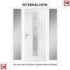Country Style Uracco 1 Composite Front Door Set with Double Side Screen - Handle Side Ellie Glass - Shown in Mouse Grey