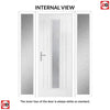 Country Style Uracco 1 Composite Front Door Set with Double Side Screen - Handle Side Linear Glass - Shown in Red