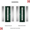 Country Style Uracco 1 Composite Front Door Set with Double Side Screen - Central Tahoe Green Glass - Shown in Green