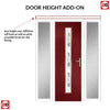 Country Style Uracco 1 Composite Front Door Set with Double Side Screen - Central Tahoe Blue Glass - Shown in Red