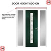 Country Style Uracco 1 Composite Front Door Set with Double Side Screen - Central Tahoe Green Glass - Shown in Green