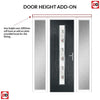 Country Style Uracco 1 Composite Front Door Set with Double Side Screen - Central Tahoe Red Glass - Shown in Anthracite Grey