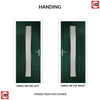 Country Style Uracco 1 Composite Front Door Set with Handle Side Ice Edge Glass - Shown in Green