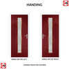 Country Style Uracco 1 Composite Front Door Set with Handle Side Linear Glass - Shown in Red