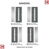 Country Style Uracco 1 Composite Front Door Set with Single Side Screen - Handle Side Ellie Glass - Shown in Mouse Grey