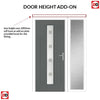 Country Style Uracco 1 Composite Front Door Set with Single Side Screen - Handle Side Ellie Glass - Shown in Mouse Grey
