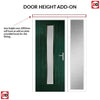 Country Style Uracco 1 Composite Front Door Set with Single Side Screen - Handle Side Ice Edge Glass - Shown in Green