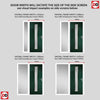 Country Style Uracco 1 Composite Front Door Set with Single Side Screen - Handle Side Ice Edge Glass - Shown in Green