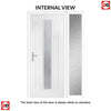 Country Style Uracco 1 Composite Front Door Set with Single Side Screen - Handle Side Linear Glass - Shown in Red