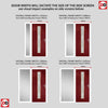Country Style Uracco 1 Composite Front Door Set with Single Side Screen - Handle Side Linear Glass - Shown in Red